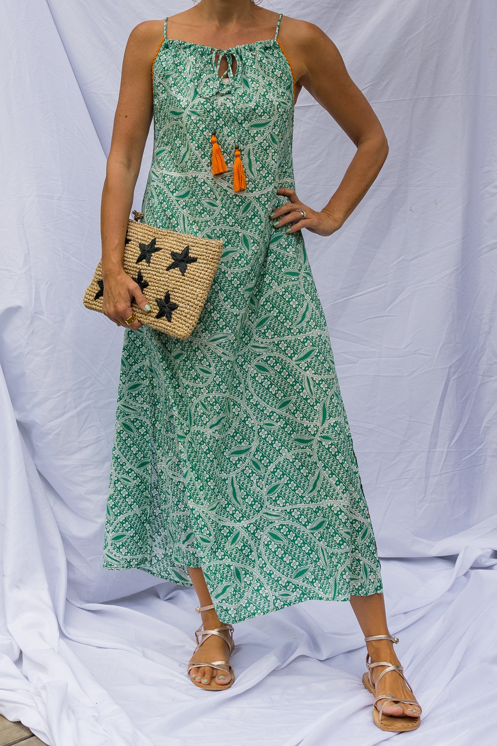 Sleeveless Beach Dress - Batik Green