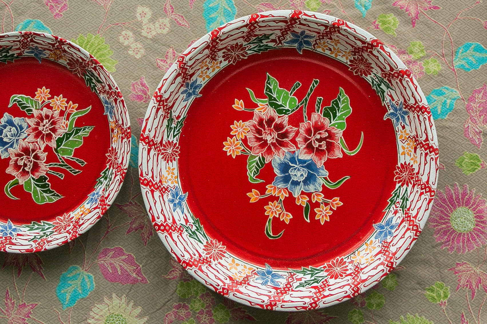 Red Batik Tray