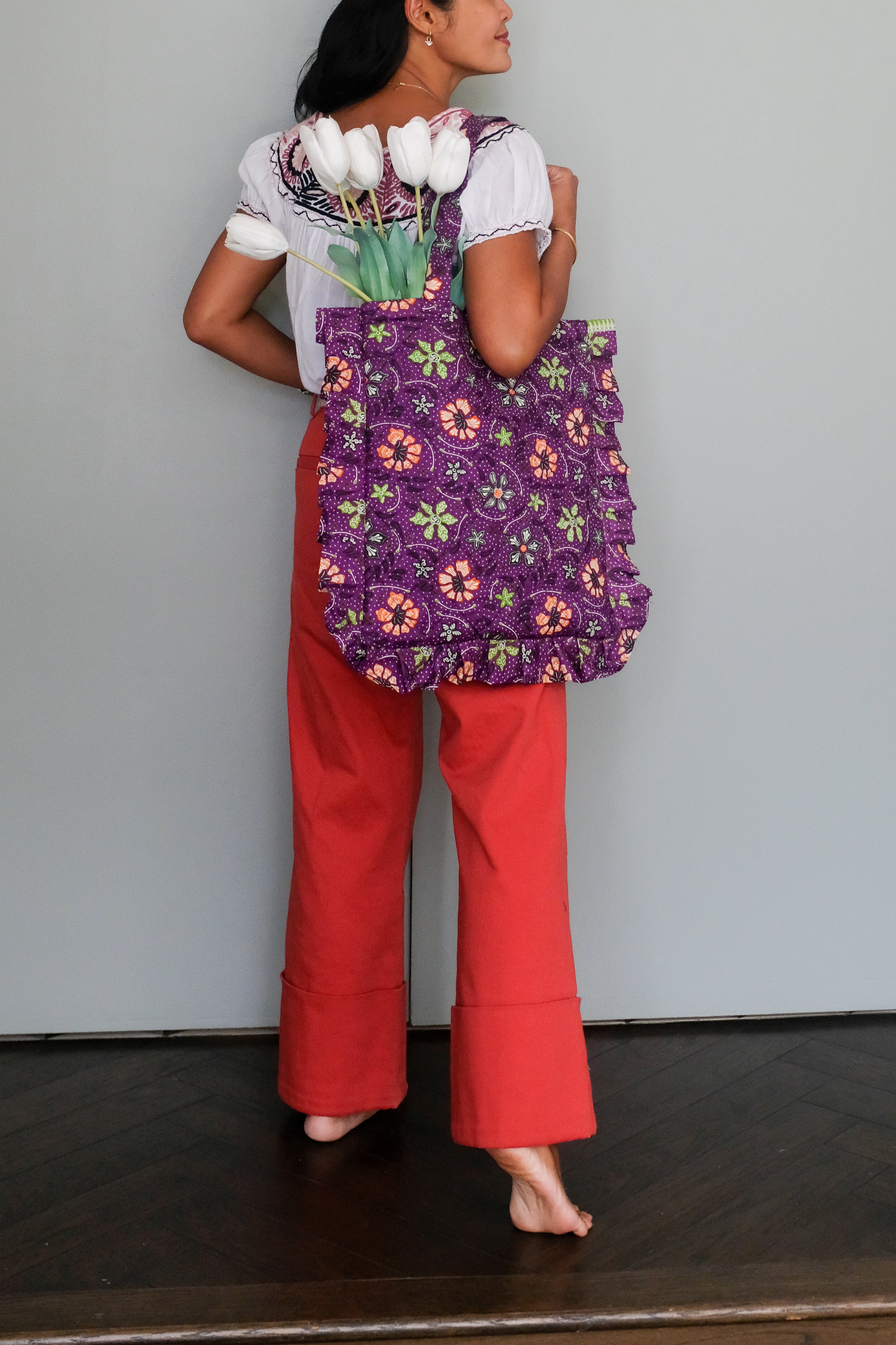 Batik Tote in Purple