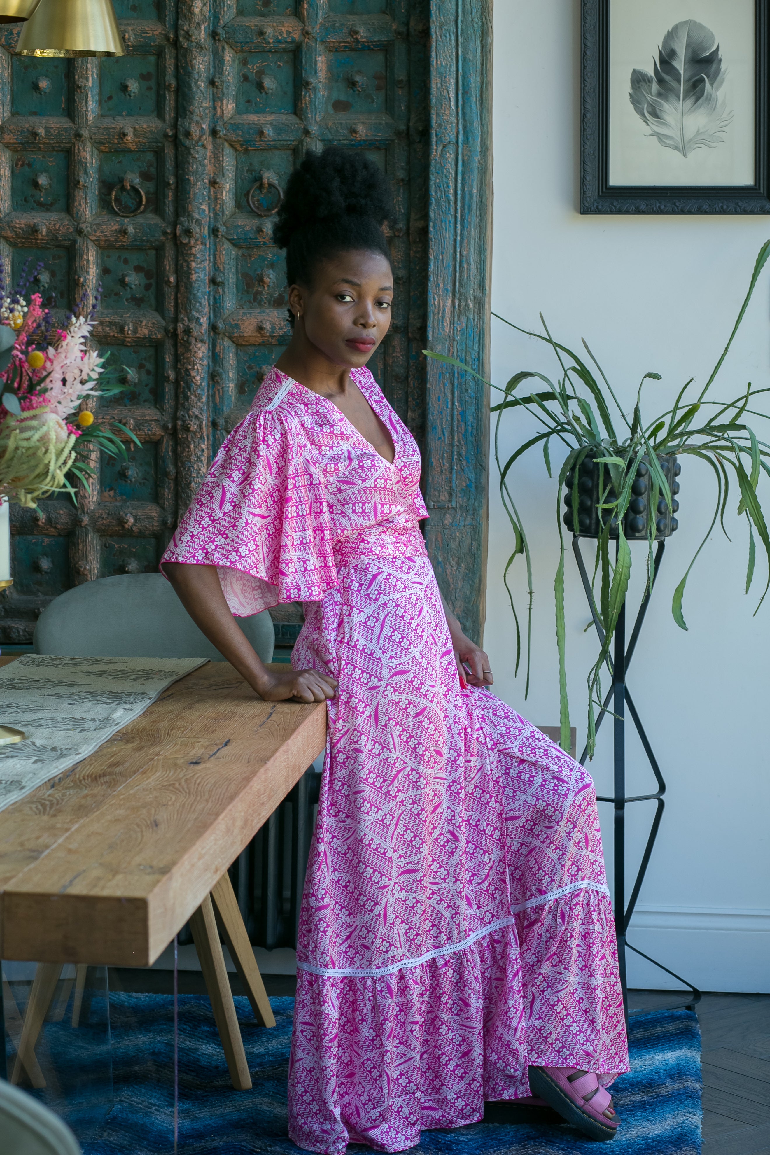 Pink Wrap dress