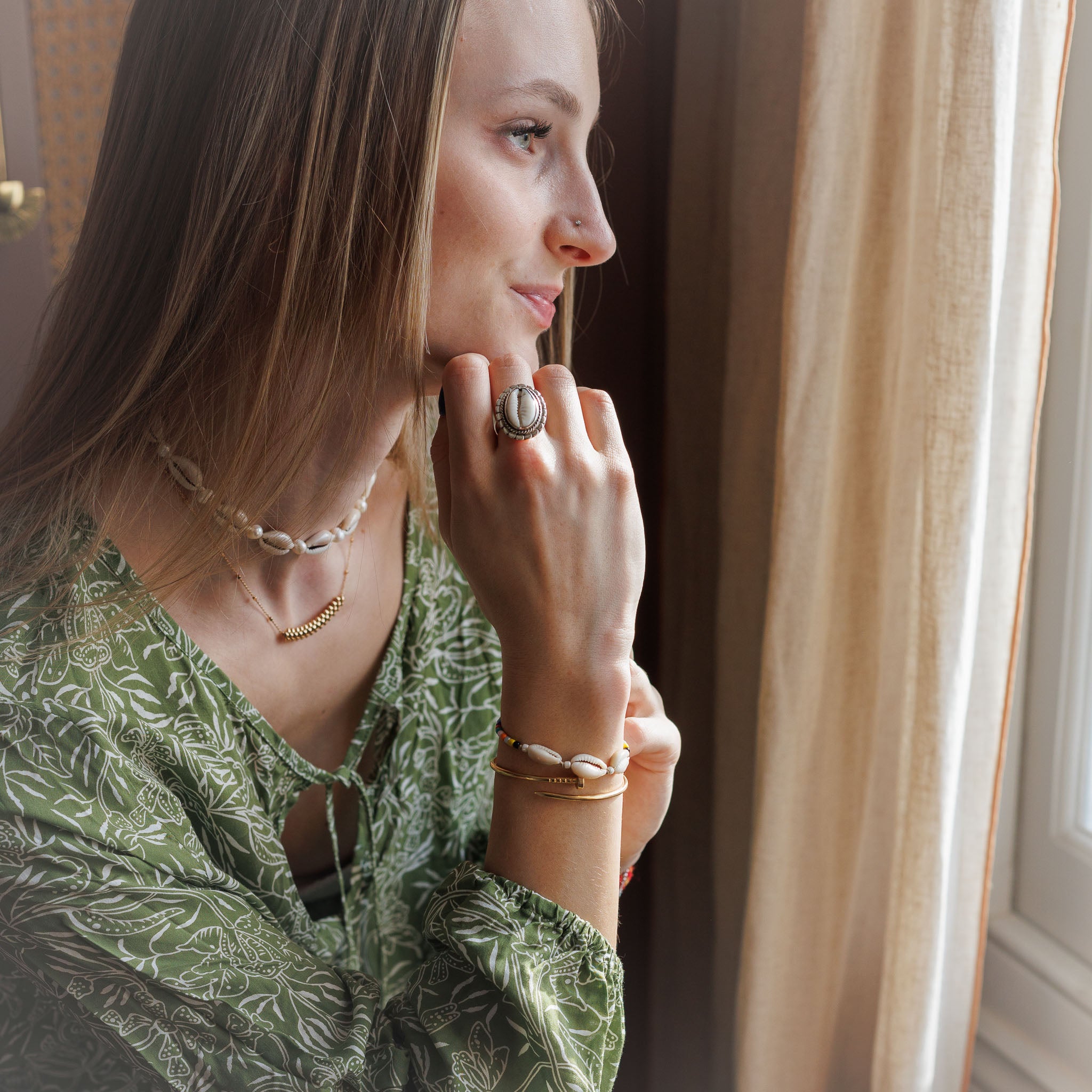 Sterling Silver Single Shell Ring